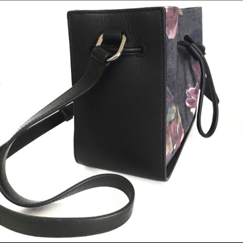 3.1 Philip Lim leather and painted denim black floral bucket bag- AUTH NWT - Picture 6 of 8